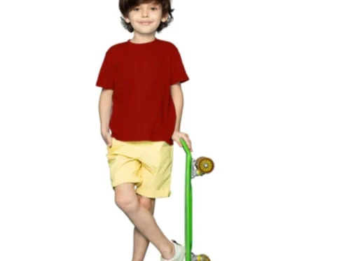 Generic Boys Cotton Plain Half Sleeve TShirt (Maroon)