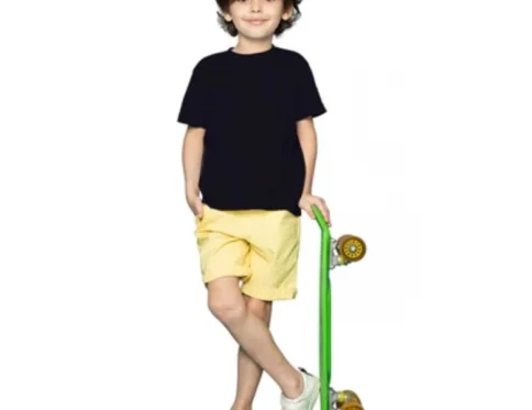 Generic Boys Cotton Plain Half Sleeve TShirt (Black)