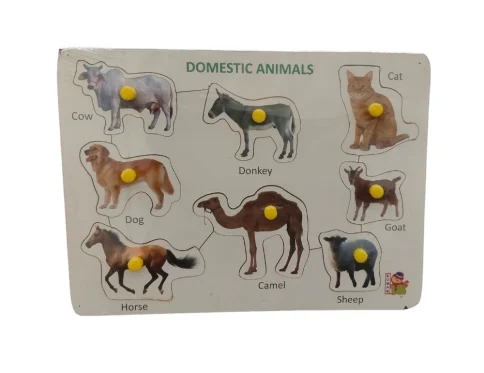 Domestic Animal Wooden Puzzle | Wooden | Educational Toys| 3+ Years