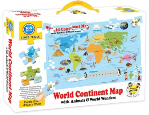 World Continent Map | Cardboard | Educational Toys | 3+ Years