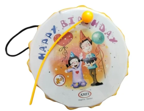 Happy BirthDay Theme Printed Musical Dhol | Plastic Toys| 6+ Months