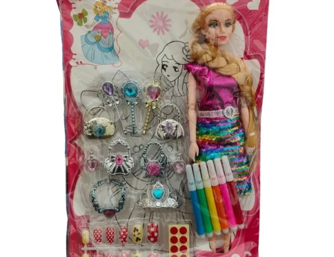 Barbie Doll With Jewellery Set | Rubber | Toys| 1+ Years