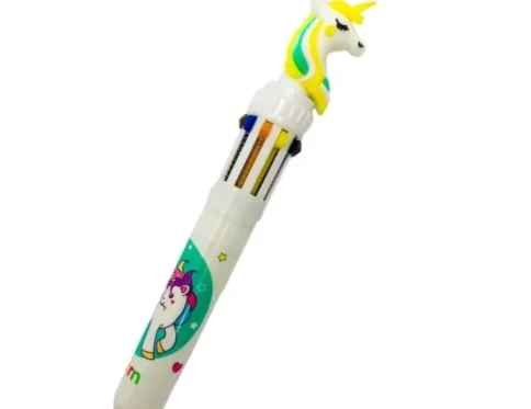 Pack Of_3 Unicorn  Cartoon character 10 in 1 Multicolour Ink Ballpoint Pen | Plastic | Stationery | 3+ Years