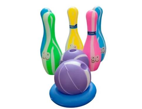 Junior Bowling Set With 5 Bottles 2 Balls And 1 Ball Stand Ring | Plastic | Toys| 1+ Years