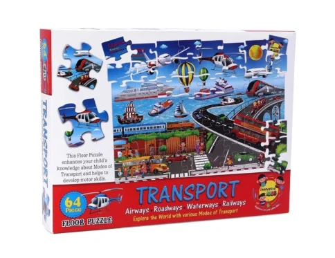 64_Pcs Set Transport Puzzle | Cardboard | Educational Toys | 4+ Years