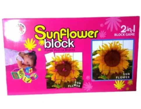 2 In 1 Sun Flower Puzzle And Blocks | Cardboard | Educational Toys | 3+ Years