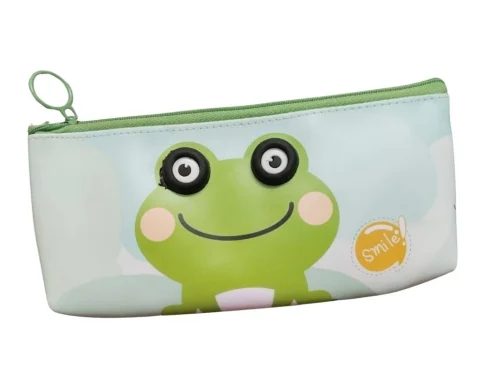 Pack Of_2 Frog Cartoon Printed Pencil Pouch | Canvas | Stationery | 3+ Years