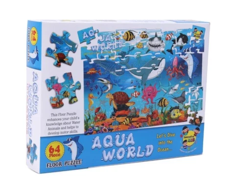 64_Pcs Set Aqua World Puzzle | Cardboard | Educational Toys | 4+ Years