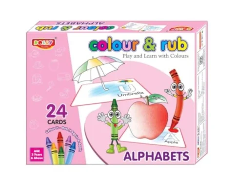 Alphapet Colour And Rub With 24 Cards | Cardboard | Educational Toys | 3+ Years