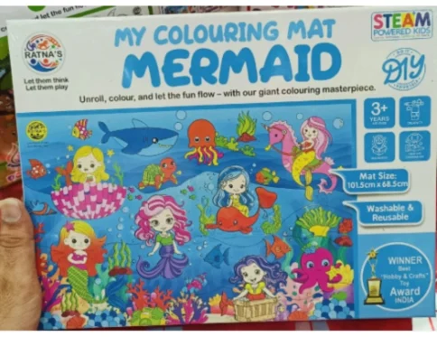 Mermaid Printed Colouring Mat | Canvas | Educational Toys | 3+ Years