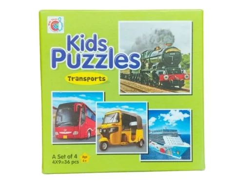 4_Pcs Set Transport Puzzle | Cardboard | Educational Toys| 3+ Years