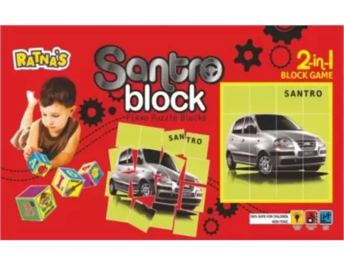 2 In 1 Santro Puzzle And Blocks | Cardboard | Educational Toys | 3+ Years