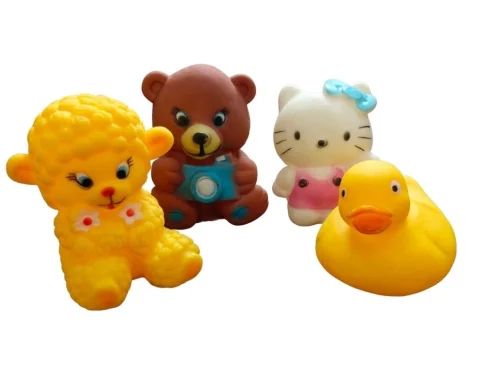 Lamp-Kitten-Duck-Bear Mixed Chu Chu Toys | Rubber | Toys | 6+ Months