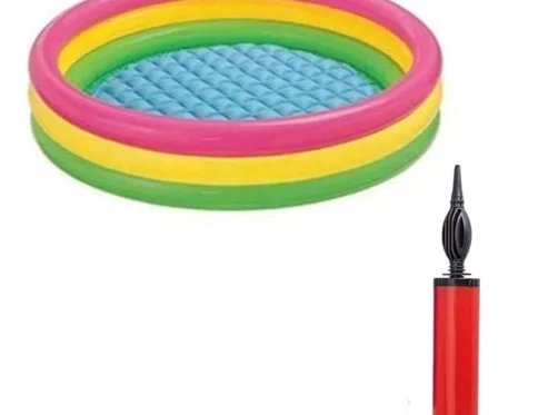 Generic Plastic Bath Tub With Pump 3 Ft Round For Kids (Multicolor )