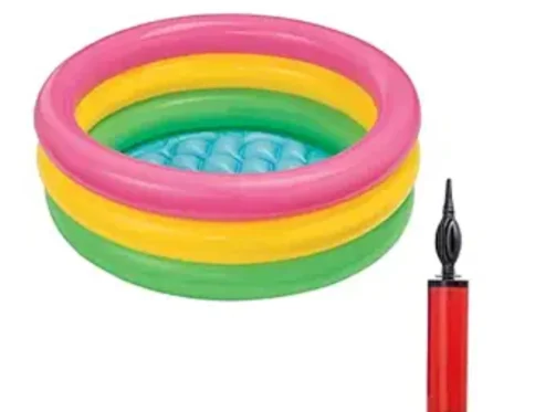 Generic Plastic Bath Tub With Pump 2 Ft Round For Kids (Multicolor )
