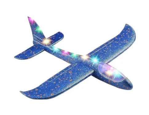 Generic EPP Foam Galaxy Hand Throw Flying LED Glider Airplane (Blue-Multicolor)