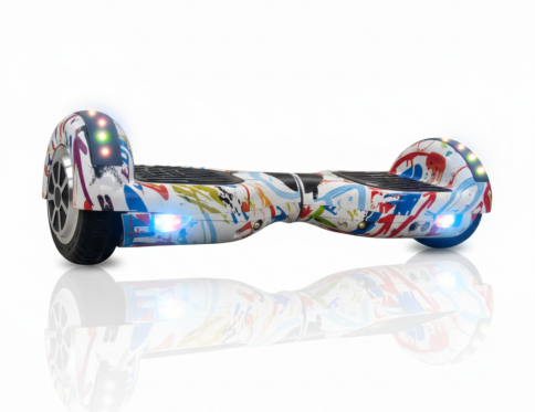 Ayaan Toys – Vibrant Graffiti Style Hoverboard with LED Lights & Bluetooth – 6.5-inch Self-Balancing Electric Scooter for Kids & Adults.