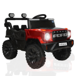Ayaan Toys – 4×4 Electric Jeep Ride-on Car for Kids, 12V Battery Powered, Red Plastic, Remote Control, Bluetooth Music, LED Lights, Manual Drive, Ages 1-6 Years, 86x63x53cm