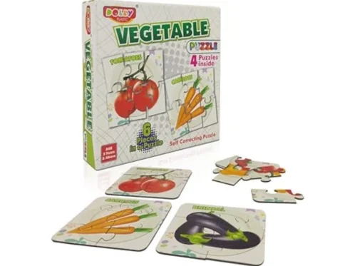 4_Pcs Set Vegetable Puzzles | Cardboard | Educational Toys | 3+ Years