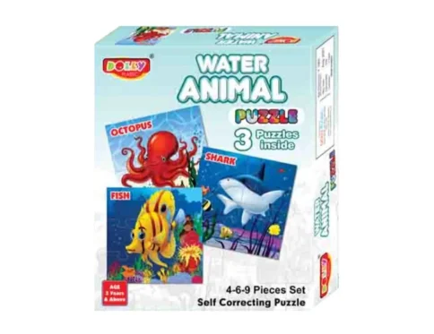 3_Pcs Set Water Animal Puzzle | Cardboard | Educational Toys | 3+ Years