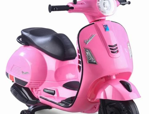 Vespa 12v Battery Operated Rechargeable Ride On Scooter for Girls and Boys || 1 to 6 Years Kids Scooty, Pink