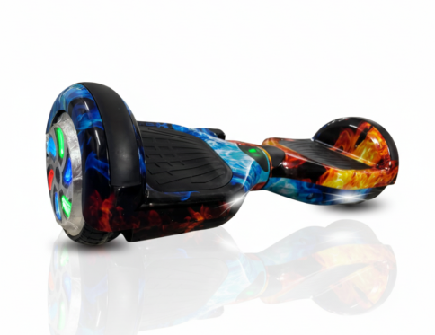 Ayaan Toys – Electric Hoverboard with LED Lights & Bluetooth and Fire & Water Color Design – 6.5-inch Self-Balancing Scooter for Kids and Adults.