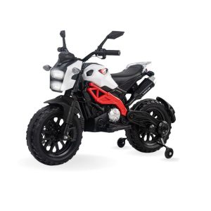 Electric Ride-on Bike for Kids | Battery-Powered Toy with LED Lights, Music, and USB Port | Battery Operated Bike - White, 1 to 4 Year Kids