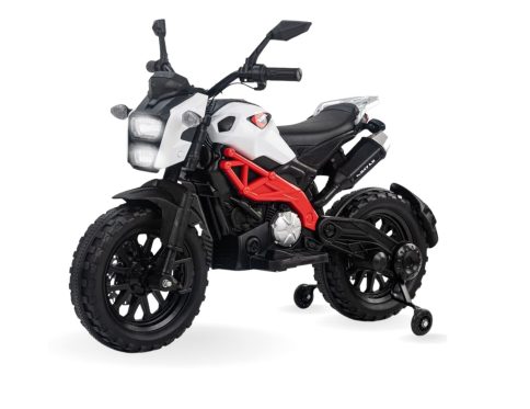 Electric Ride-on Bike for Kids | Battery-Powered Toy with LED Lights, Music, and USB Port | Battery Operated Bike – White, 1 to 4 Year Kids