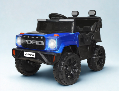 Ayaan Toys – 4×4 Electric Jeep Ride-on Car for Kids, 12V Battery Powered, Red Plastic, Remote Control, Bluetooth Music, LED Lights, Manual Drive, Ages 1-6 Years, 86x63x53cm